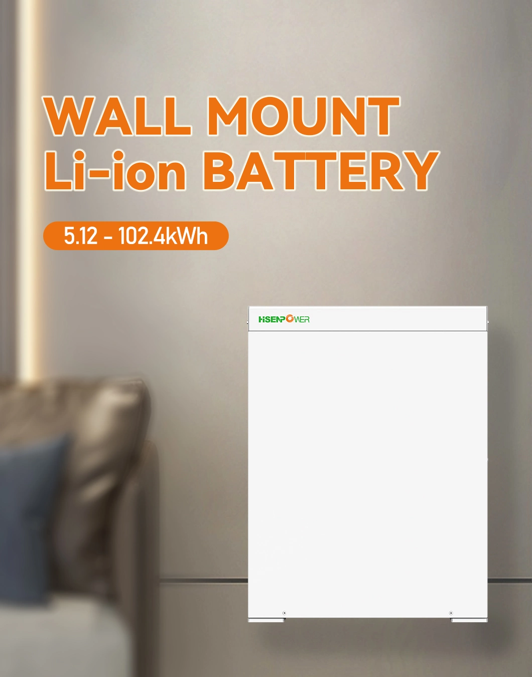 off Grid Solar Wall Mounted Residential Energy Storage Lithium Ion Phosphate Battery Storage