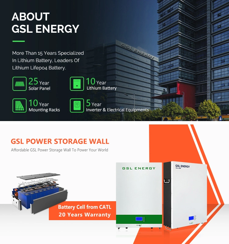 Gsl Energy off Grid Energy Storage Powerwall 48V 5kwh 10kwh 100ah 200ah Home Solar System LiFePO4 Battery