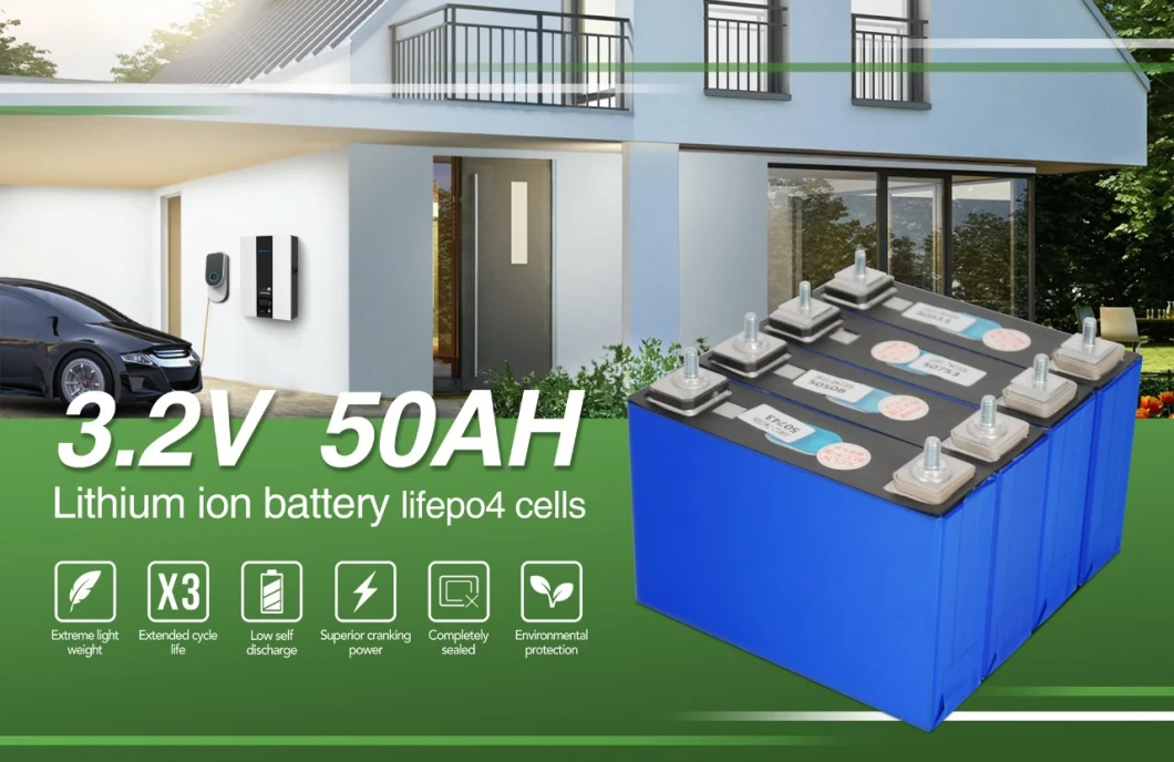 A Grade Prismatic 3.2V 50ah 60ah 80ah 90ah 100ah 120ah 280ah 310ah LiFePO4 Lithium Ion Battery Cell for Solar Power System