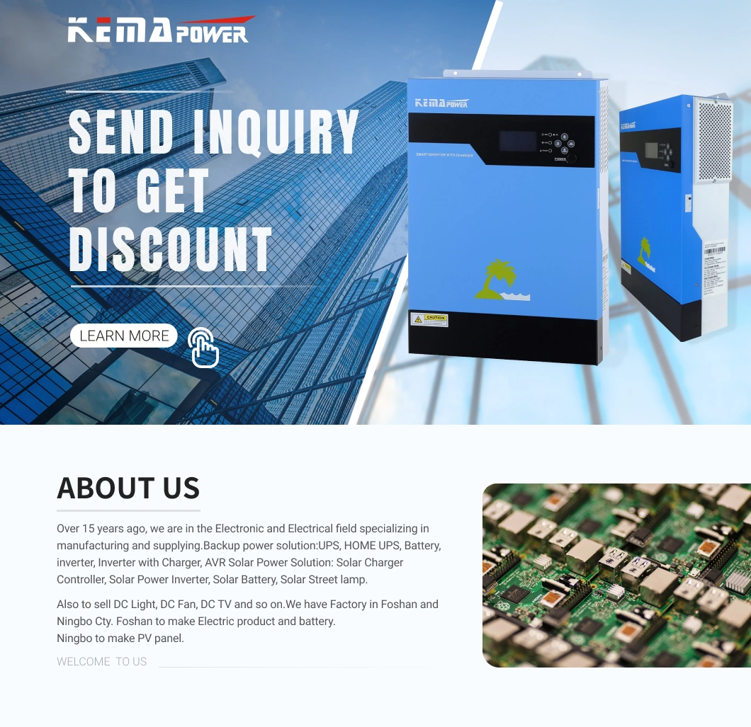 5000W Kemapower Pump Frequency Hybrid Power System Wave Solar High Frequency Industrial Inverter