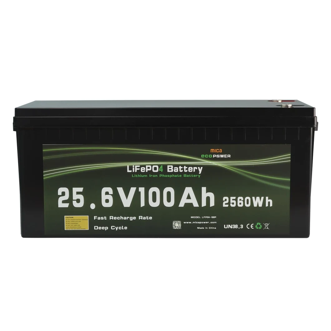 Factory Directly Supply 25.6V 24V LiFePO4 Battery Lithium Ion Battery Pack 150ah with BMS for Solar Energy System Street Light PV System Backup with CE Un38.3
