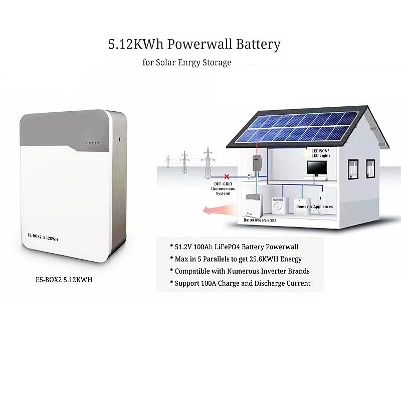 51.2V100ah 5kwh Powerwall Energy Storage Rechargeable LiFePO4 Battery