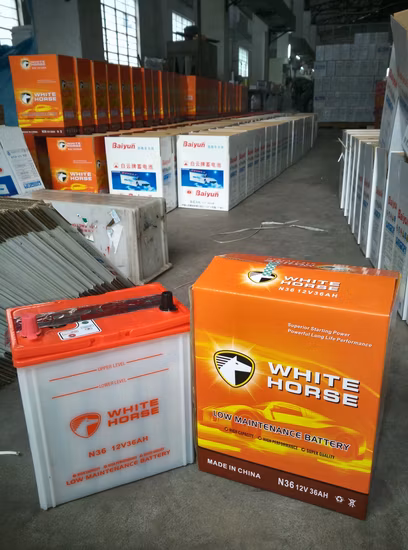 JIS Standard Dry Charged Rechargeable Car Battery 12V 36ah